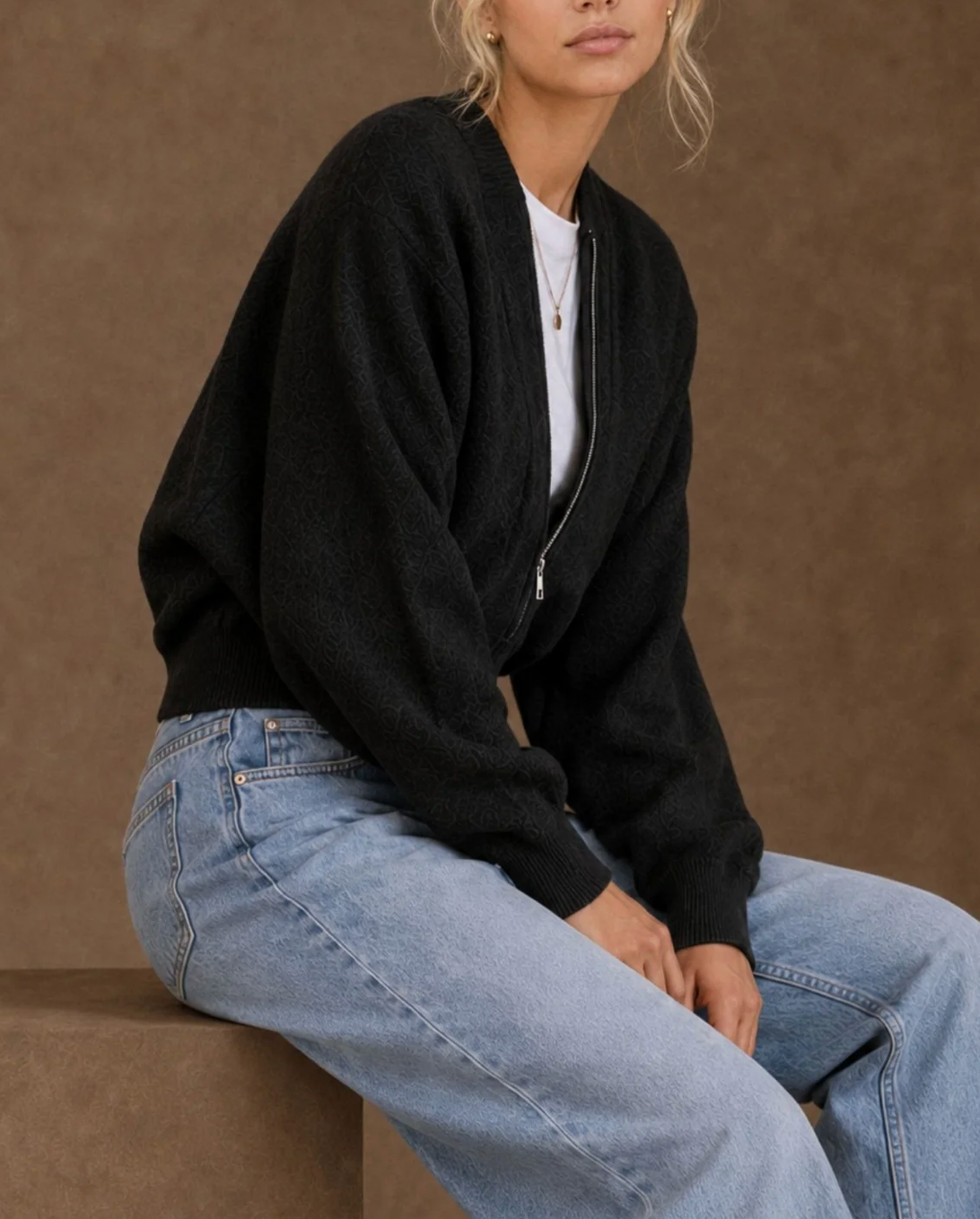 Gayle Full-Zip Cardigan in Black Cashmere-Sweaters-27 Miles-Black-XS-Mercantile Portland