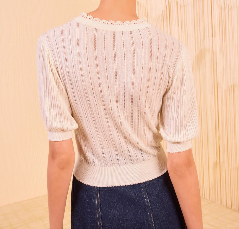 Gemma Short Sleeve Knit Top-Clothing-Ulla Johnson-Pristine-P-Mercantile Portland