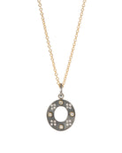 Gemma Sterling Silver Yellow Gold Bezel Pendant-Jewelry-Rene Escobar-Mercantile Portland