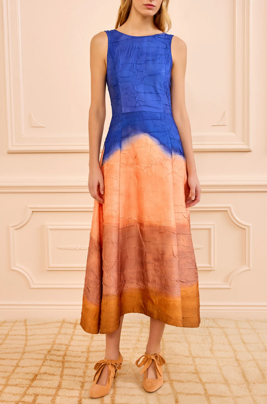 Georgia Satin Midi Dress in Moontide-Dresses-Ulla Johnson-Moontide-4-Mercantile Portland