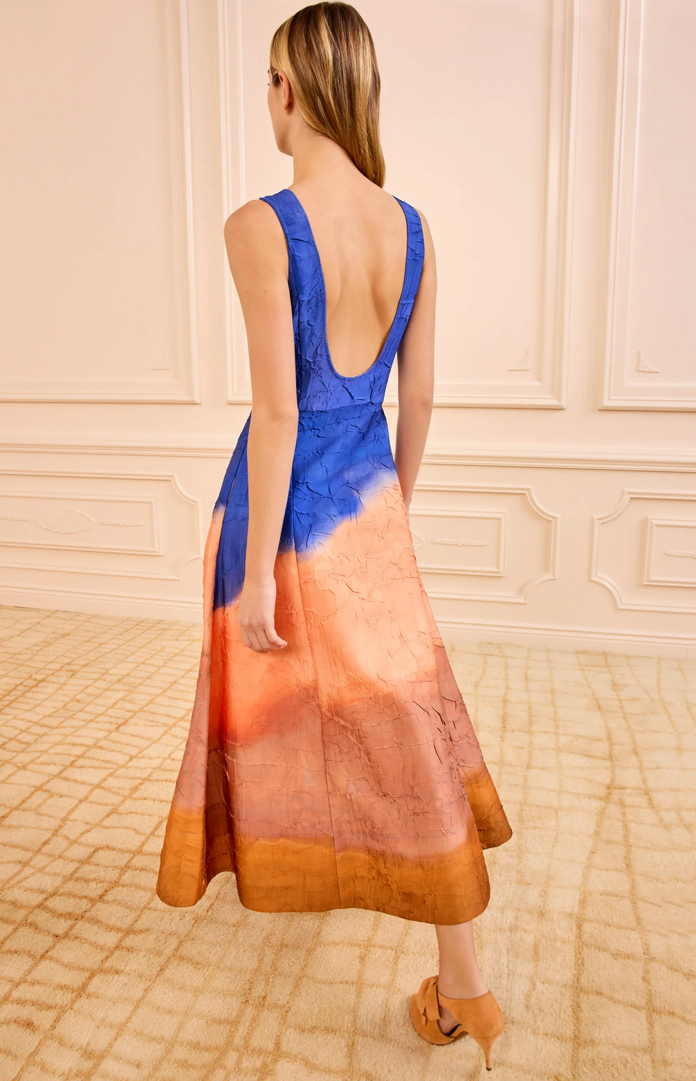 Georgia Satin Midi Dress in Moontide-Dresses-Ulla Johnson-Moontide-4-Mercantile Portland
