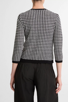 Gingham Italian Wool-Blend Cardigan-Clothing-Vince-Black/Off White-XXS-Mercantile Portland