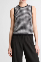 Gingham Italian Wool & Cotton-Blend Shell-Clothing-Vince-XXS-Black/Off White-Mercantile Portland