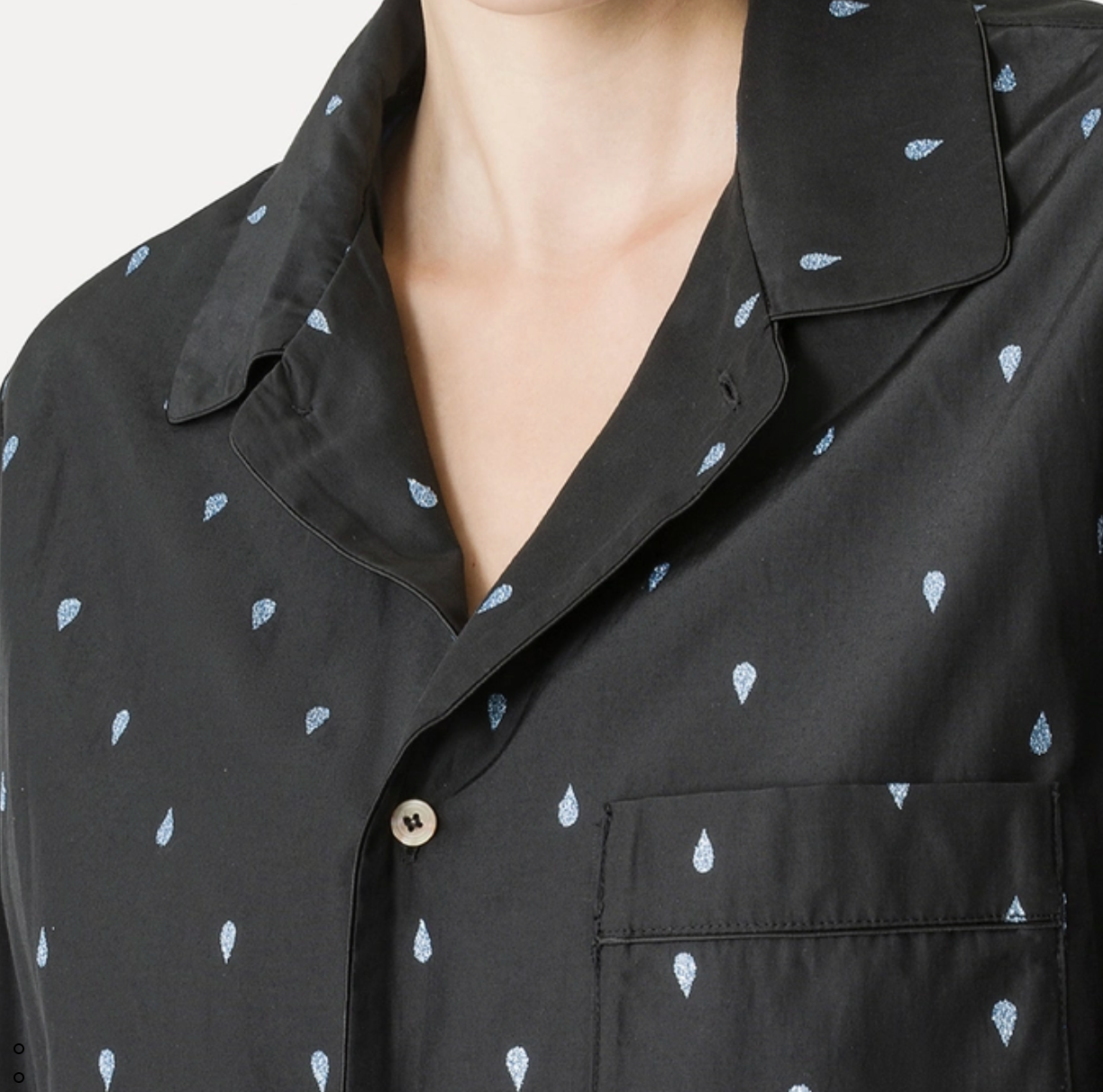 Glitter Taffeta PJ shirt in Black-Shirts-Forte Forte-Black-0-Mercantile Portland