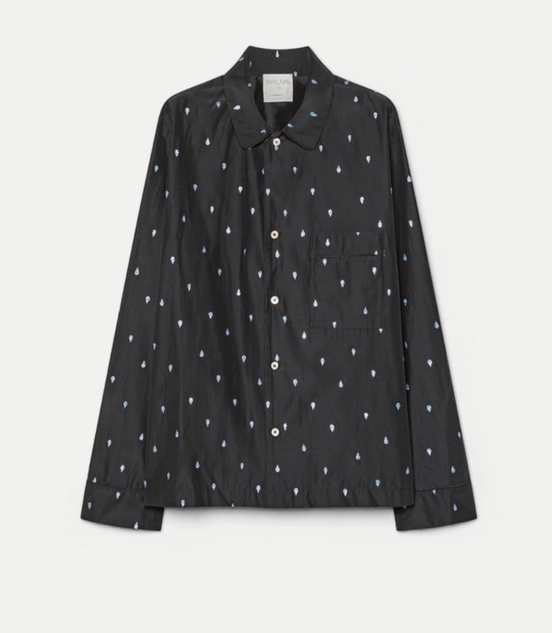 Glitter Taffeta PJ shirt in Black-Shirts-Forte Forte-Black-0-Mercantile Portland