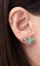 Gold Amethyst & Turquoise Iconography Cluster Stud-Jewelry-Sydney Evan-Yellow Gold-OS-Mercantile Portland