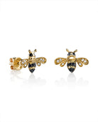 Gold and Diamond Mini Bee Stud Earrings-Jewelry-Sydney Evan-OS-Mercantile Portland