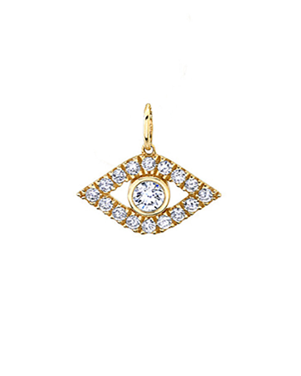 Gold & Diamond Bezel Evil Eye Charm-Jewelry-Sydney Evan-OS-Mercantile Portland