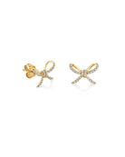 Gold & Diamond Bow Stud-Accessories-Sydney Evan-OS-Mercantile Portland