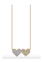Gold & Diamond Double Heart Necklace-Jewelry-Sydney Evan-Yellow Gold-OS-Mercantile Portland