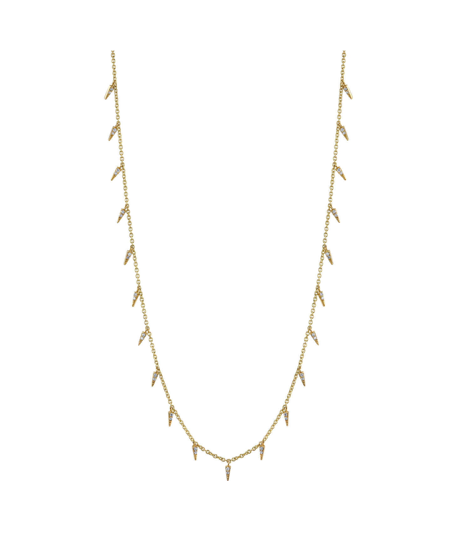 Gold & Diamond Fringe Drop Necklace-Jewelry-Sydney Evan-Yellow Gold-OS-Mercantile Portland