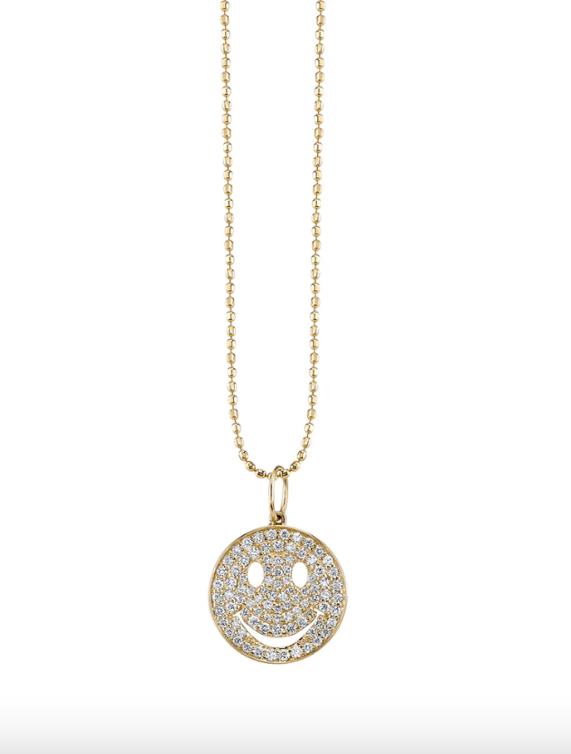Gold & Diamond Happy Face Charm-Jewelry-Sydney Evan-Yellow Gold-OS-Mercantile Portland