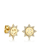 Gold & Diamond Happy Face Sun Stud-Jewelry-Sydney Evan-OS-Mercantile Portland