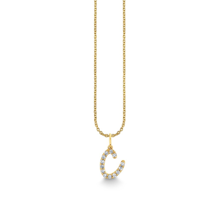 Gold & Diamond Initial-C Necklace-Jewelry-Sydney Evan-Yellow Gold-OS-Mercantile Portland