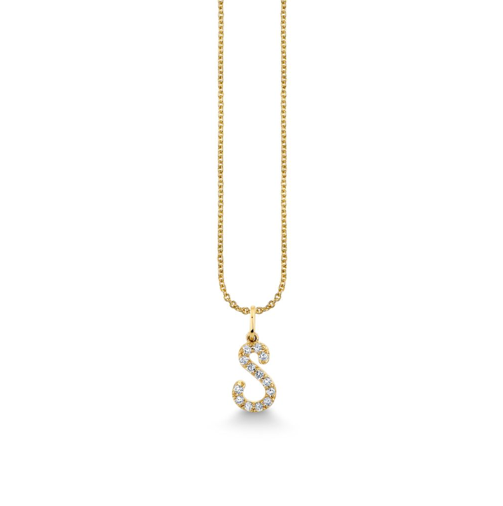 Gold & Diamond Initial-S Necklace-Jewelry-Sydney Evan-Yellow Gold-OS-Mercantile Portland