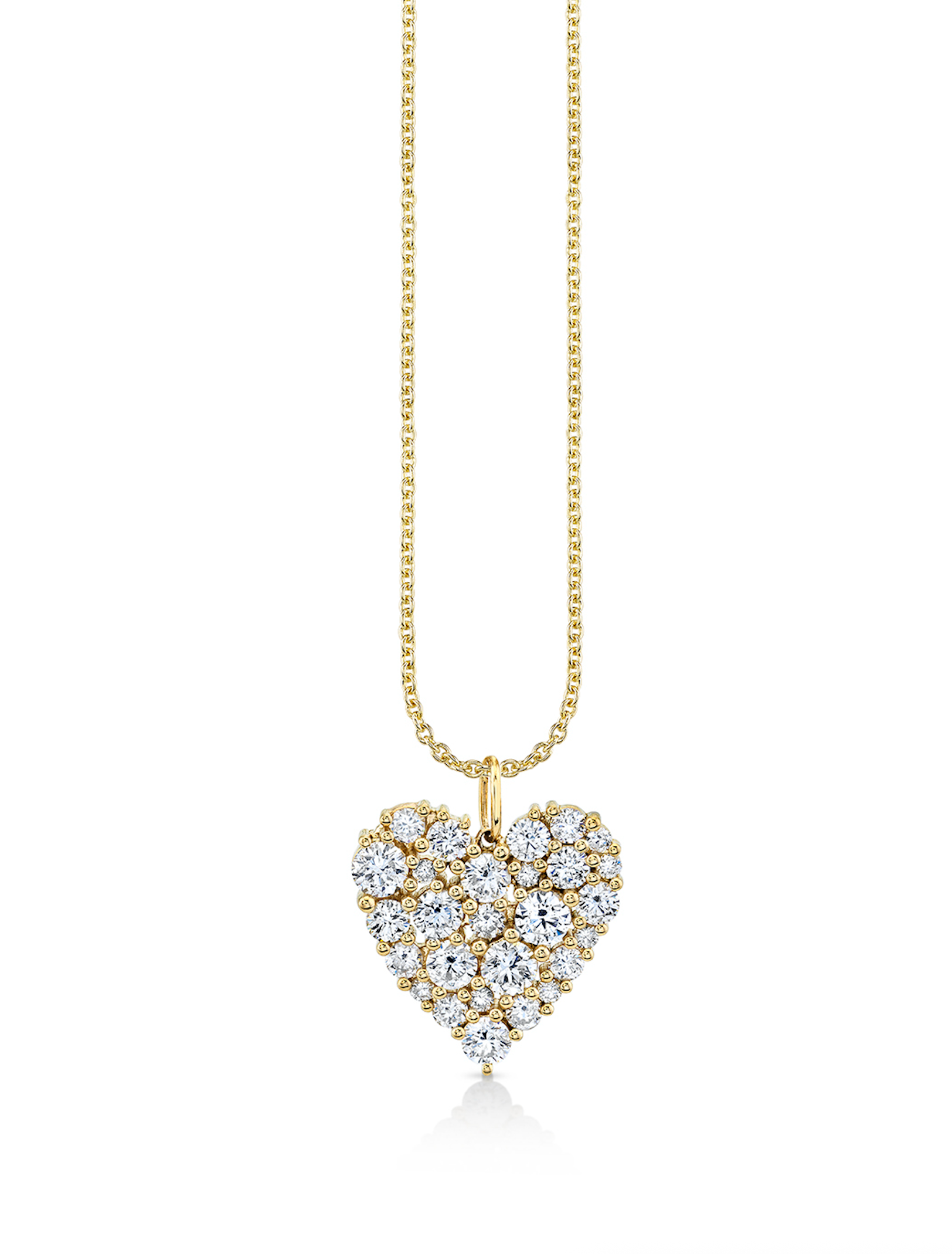 Gold & Diamond Large Cocktail Heart Necklace-Jewelry-Sydney Evan-Yellow Gold-OS-Mercantile Portland