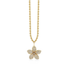 Gold & Diamond Large Plumeria Charm Necklace-Jewelry-Sydney Evan-Yellow Gold-OS-Mercantile Portland