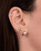 Gold & Diamond Marquise Eye Leaf Huggies-Jewelry-Sydney Evan-OS-Mercantile Portland