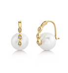 Gold & Diamond Marquise Eye Pearl Earrings-Accessories-Sydney Evan-Yellow Gold-OS-Mercantile Portland