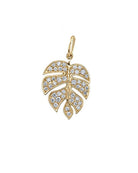 Gold $ Diamond Medium Monstera Leaf Charm-Jewelry-Sydney Evan-OS-Mercantile Portland