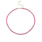 Gold & Diamond Pink Sapphire Faceted Rondelle Beaded Necklace-Jewelry-Sydney Evan-Yellow Gold-OS-Mercantile Portland
