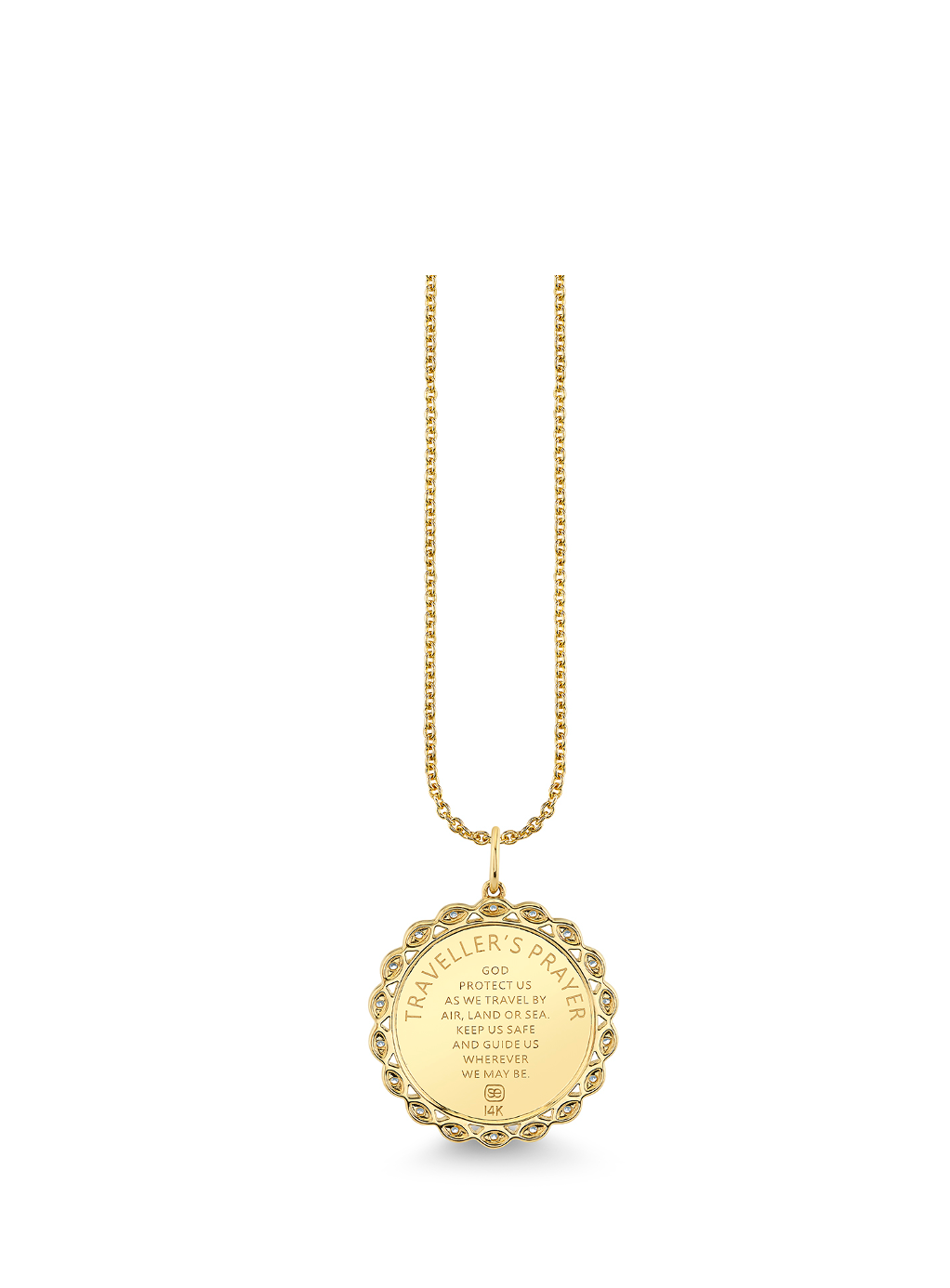 Gold & Diamond Saint Christopher Coin Necklace-Jewelry-Sydney Evan-Yellow Gold-OS-Mercantile Portland