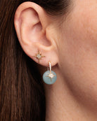 Gold & Diamond Starburst Aquamarine Earrings-Jewelry-Sydney Evan-OS-Mercantile Portland