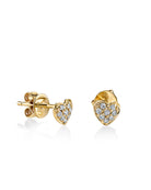 Gold & Diamond Tiny Heart Studs-Jewelry-Sydney Evan-OS-Mercantile Portland