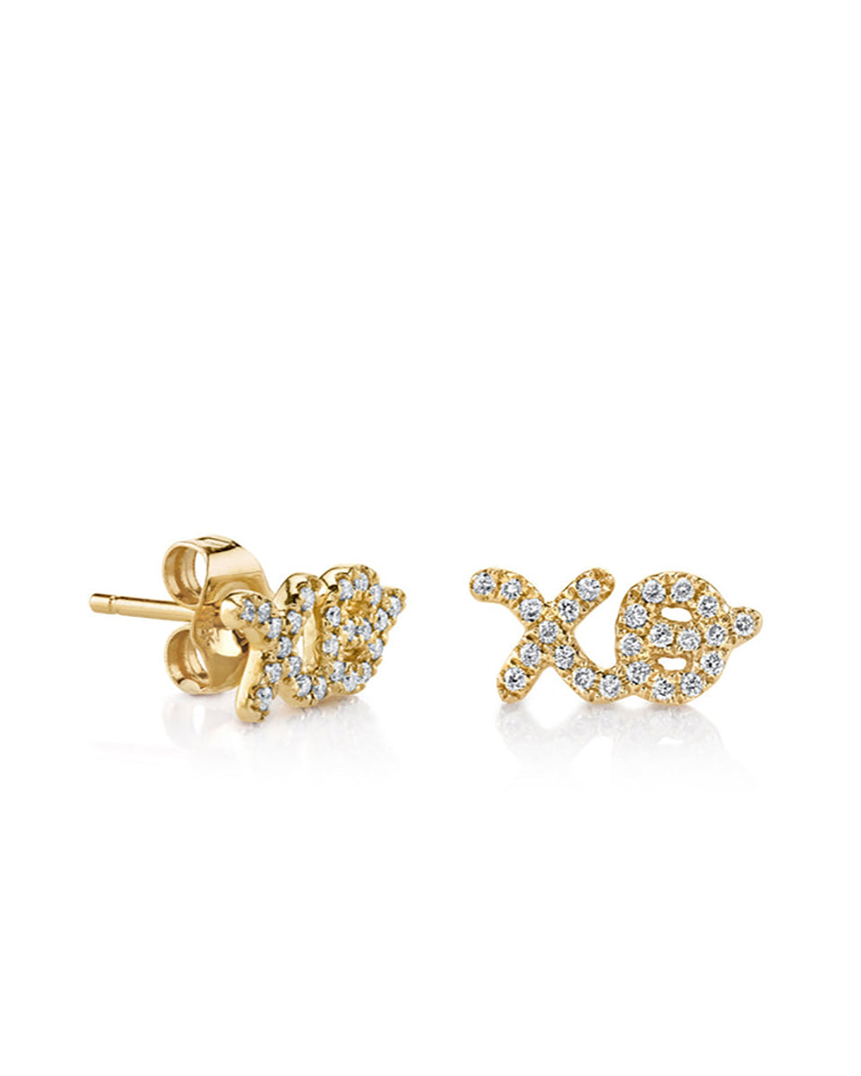 Gold & Diamond XO Stud-Jewelry-Sydney Evan-OS-Mercantile Portland