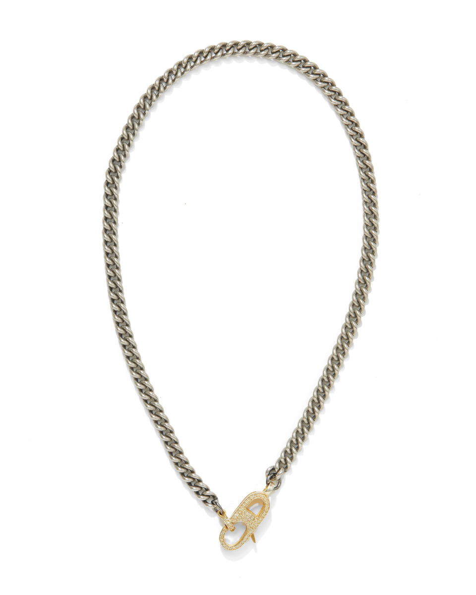 Gold Double Lock Sterling Silver Chain Necklace-Jewelry-Paula Rosen-OS-Mercantile Portland