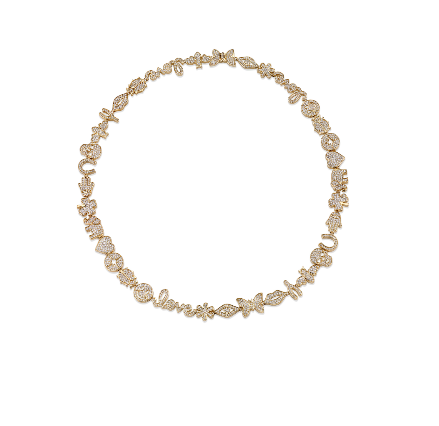 Gold & Pavé Diamond Icon Necklace-Jewelry-Sydney Evan-Yellow gold-OS-Mercantile Portland