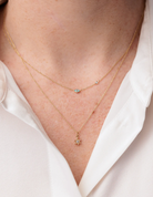 Gold & Turquoise Mini Enamel Evil Eye Necklace-Jewelry-Sydney Evan-Yellow Gold-OS-Mercantile Portland