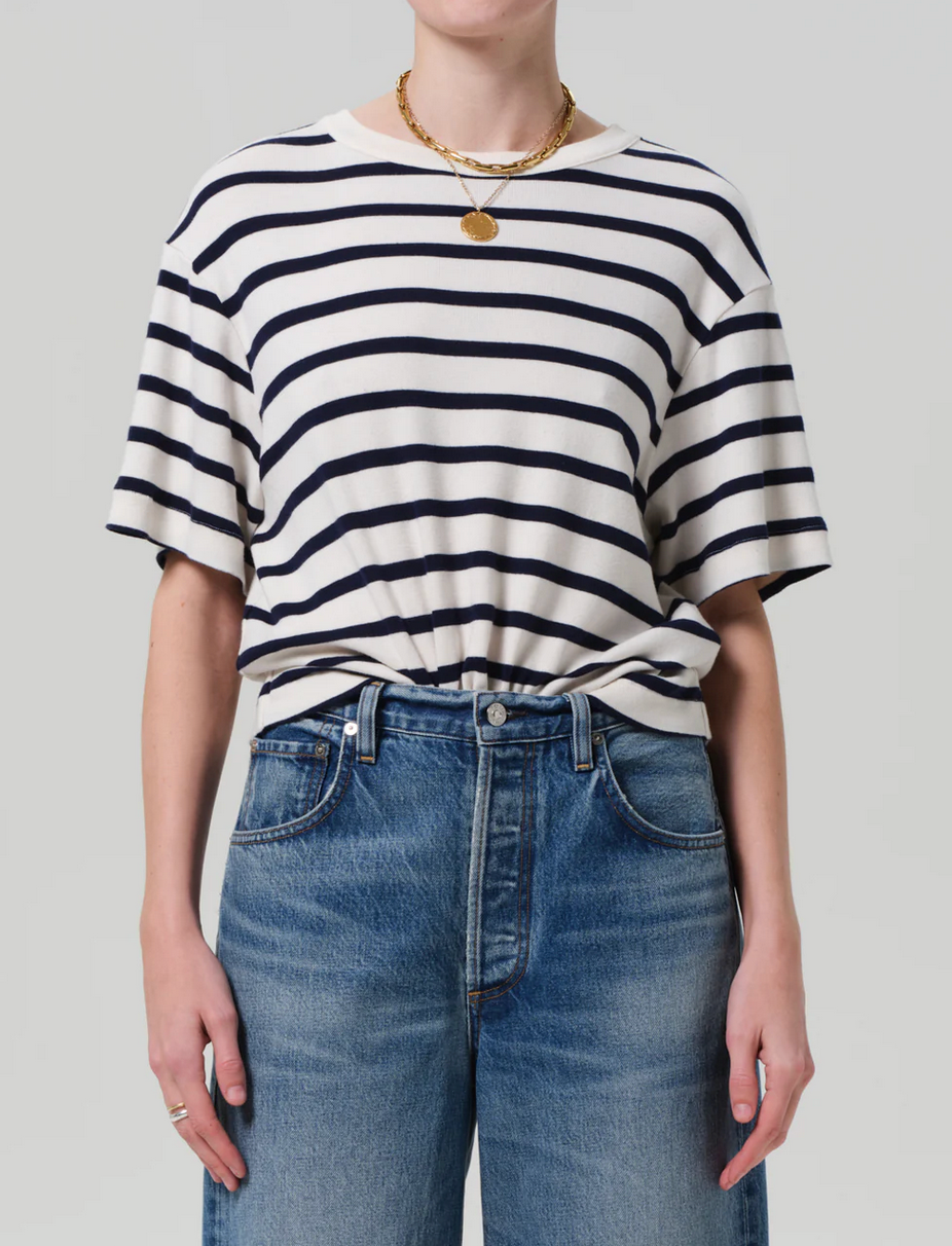 Goldie Tee-T-Shirts-Citizens of Humanity-Azure Stripe-S-Mercantile Portland