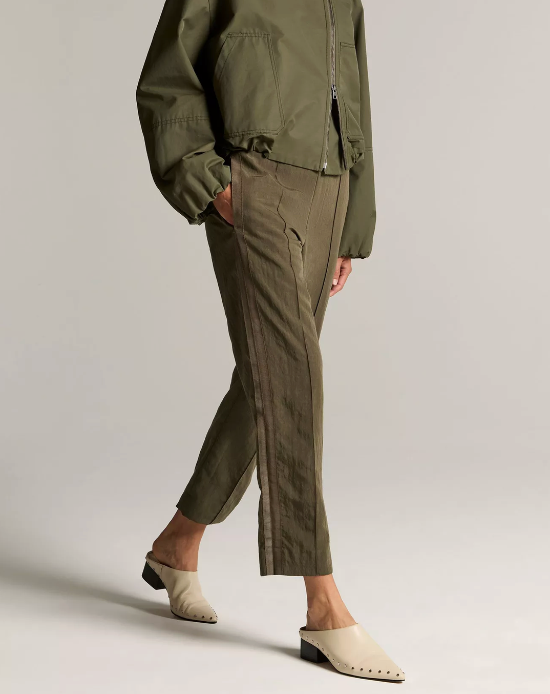 Grace Side Strap Pant in Seavine-Pants-Vince-Seavine-XS-Mercantile Portland