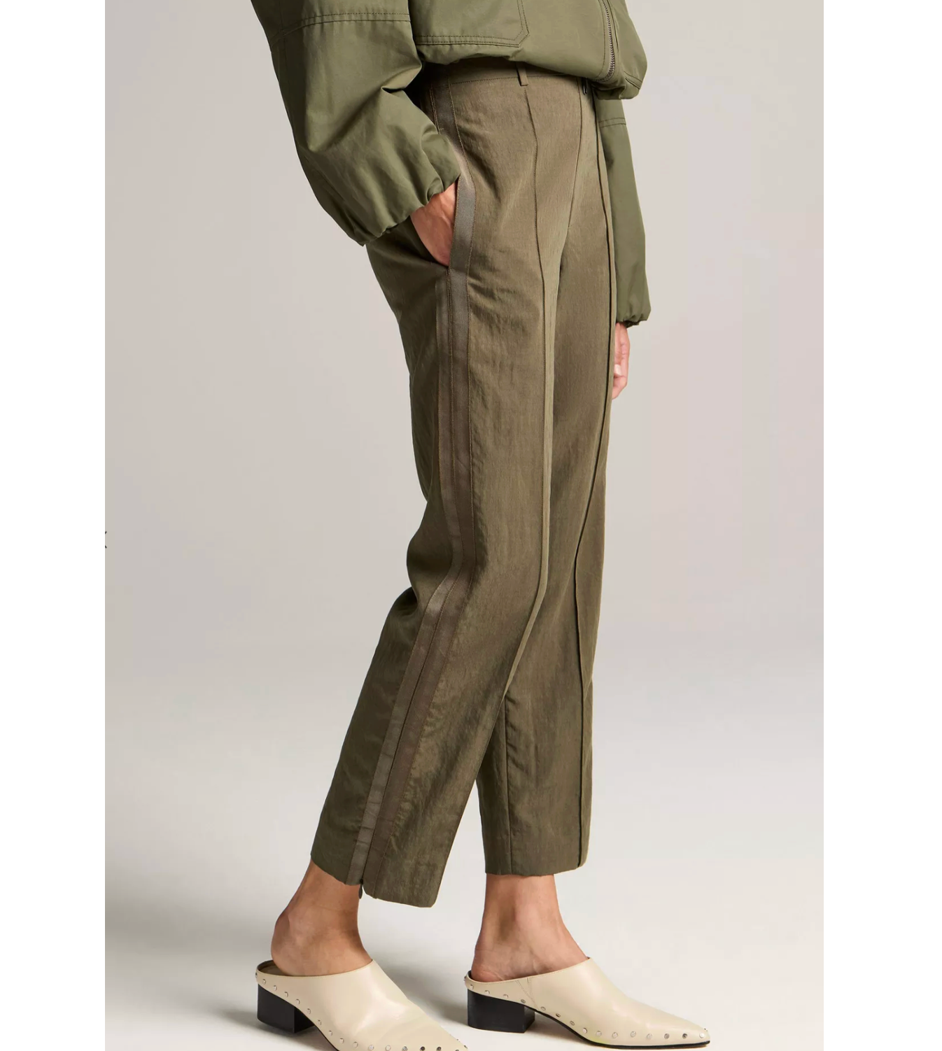 Grace Side Strap Pant in Seavine-Pants-Vince-Seavine-XS-Mercantile Portland