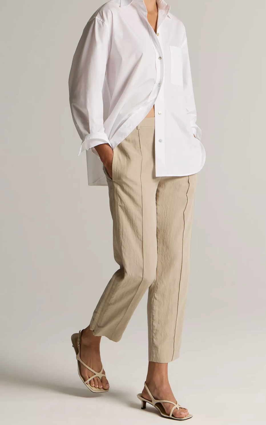 Grace Side-Strap Pull-On Pant in Driftwood-Pants-Vince-Drift Wood-XS-Mercantile Portland