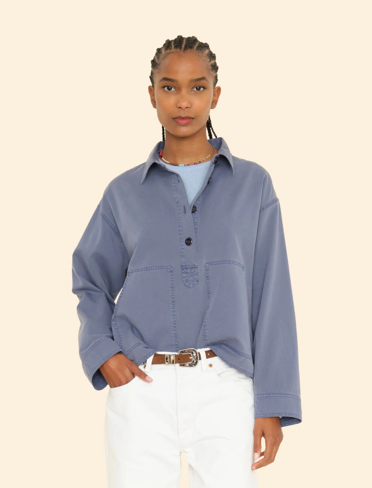 Grady Twill Top-Clothing-Xirena-Chalk White-XS-Mercantile Portland