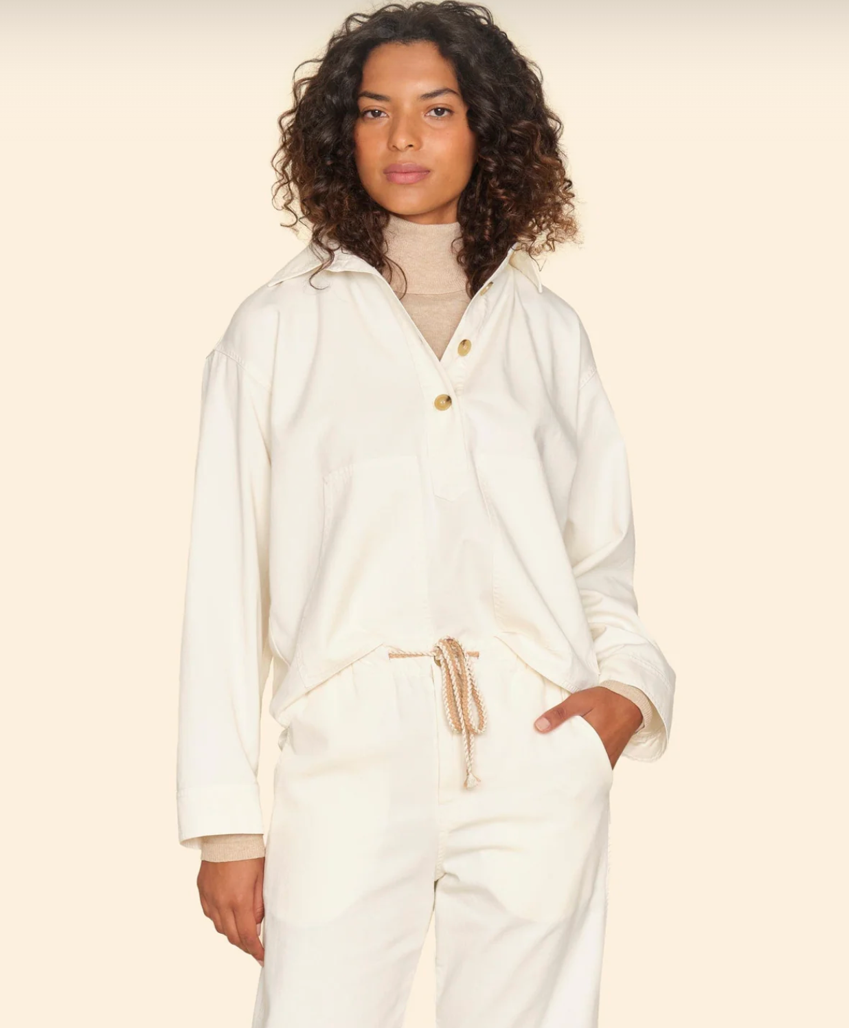 Grady Twill Top-Clothing-Xirena-Chalk White-XS-Mercantile Portland