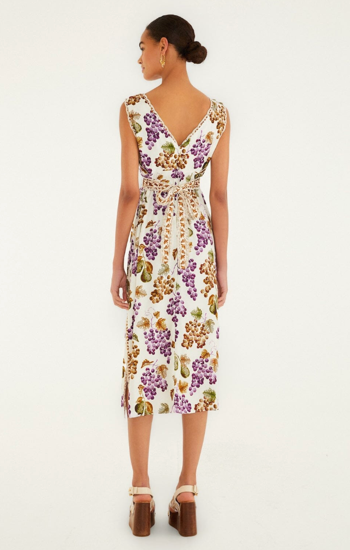 Grape Garden Midi Dress-Dresses-Farm Rio-Cream Grape-XS-Mercantile Portland