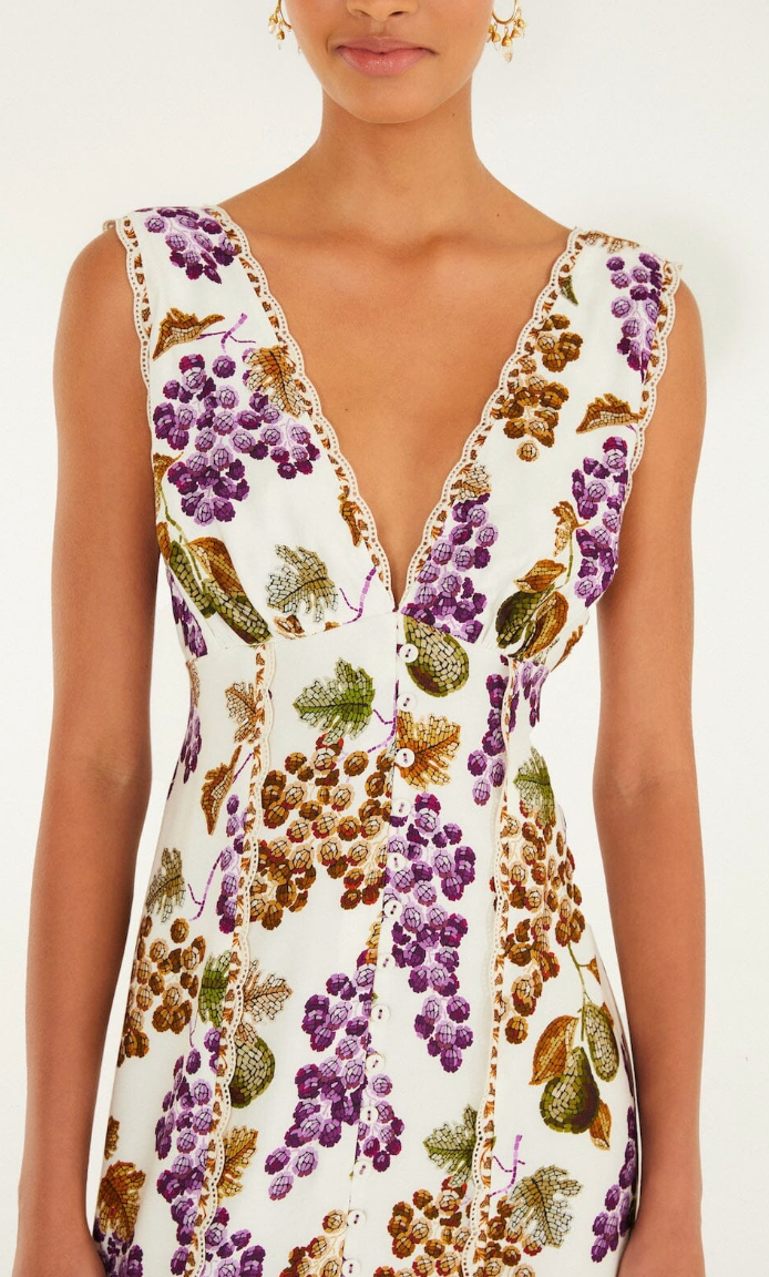 Grape Garden Midi Dress-Dresses-Farm Rio-Cream Grape-XS-Mercantile Portland