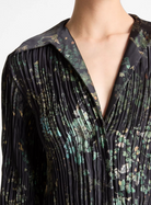 Grape Vine Crushed Satin Shirt Dress-Clothing-Vince-Black Sky-XXS-Mercantile Portland