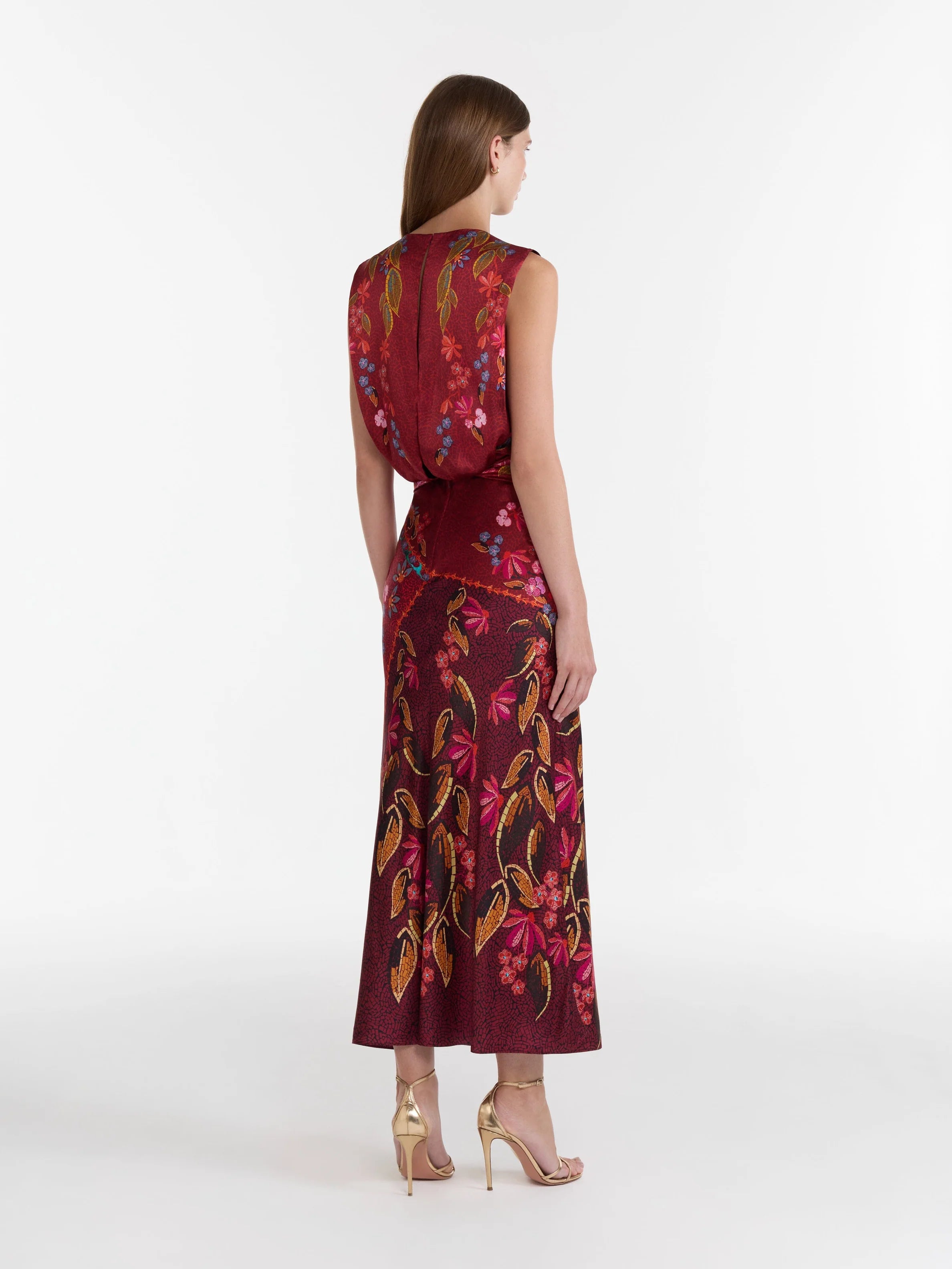 Gwen Dress in Garnet Terrazzo-Dresses-Saloni-Garnet Terrazzo-4-Mercantile Portland
