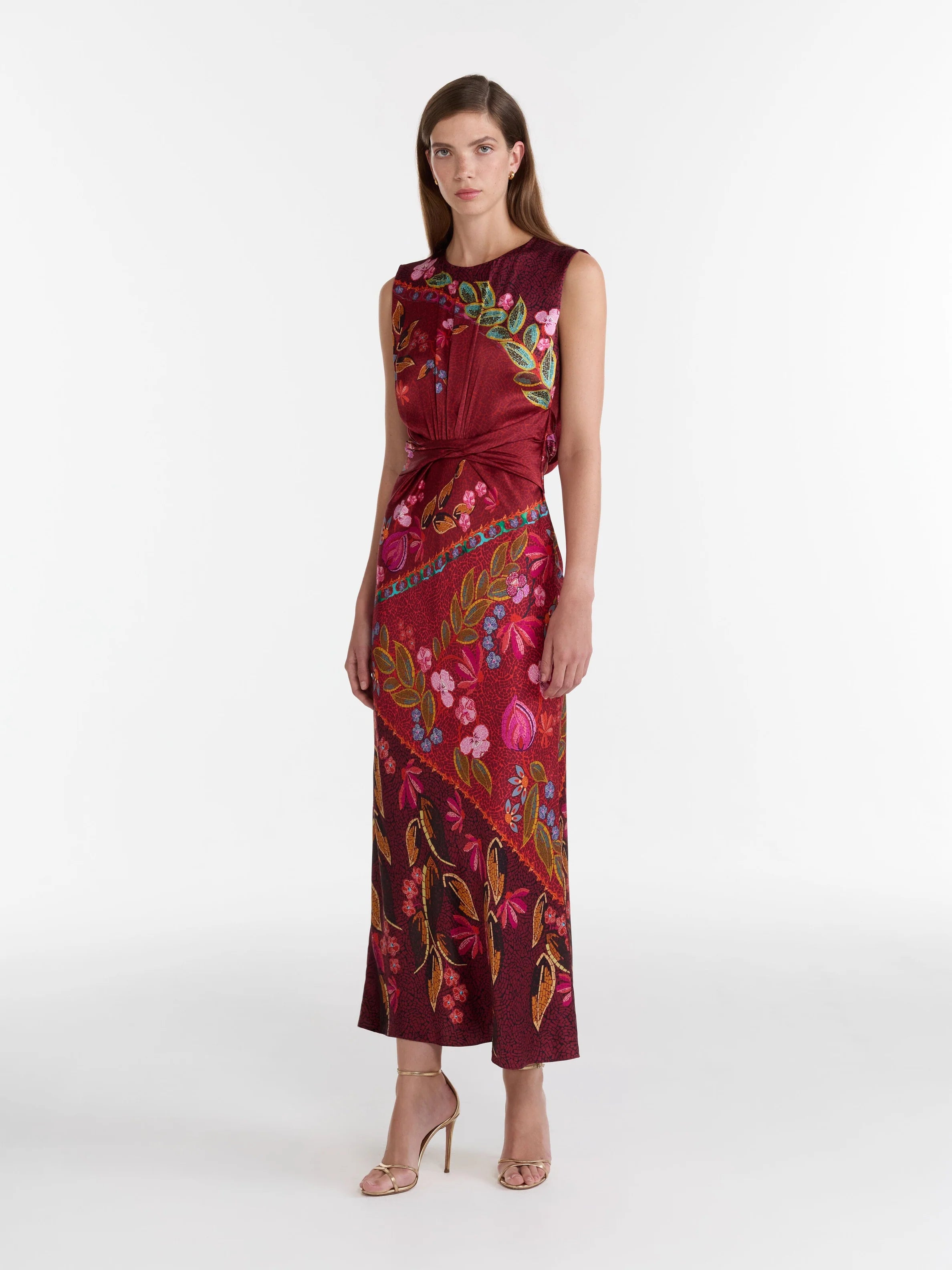 Gwen Dress in Garnet Terrazzo-Dresses-Saloni-Garnet Terrazzo-4-Mercantile Portland