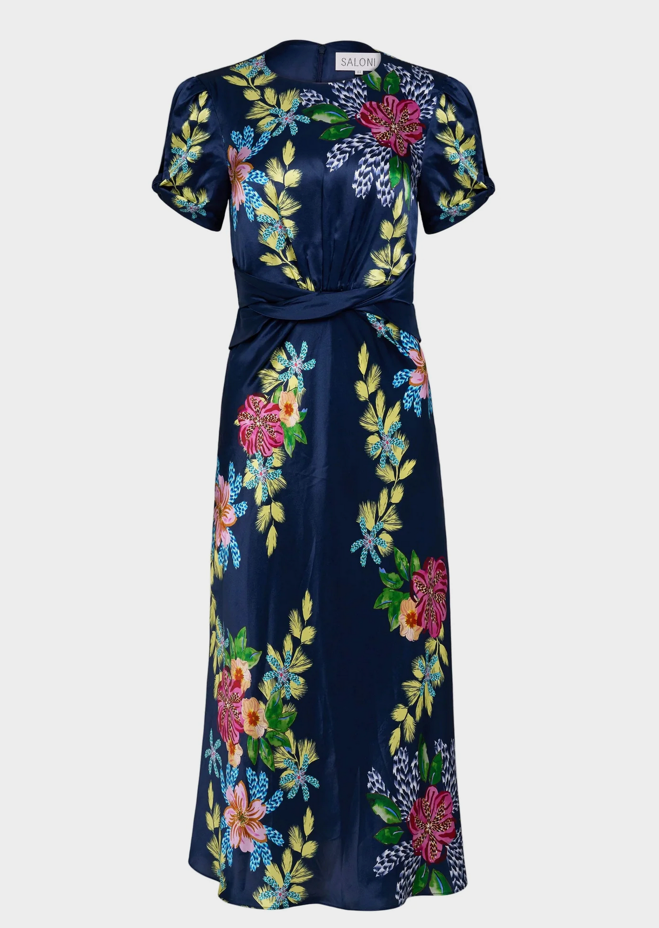 Gwen Dress in Hosta Trellis-Dresses-Saloni-Hosta Trellis-4-Mercantile Portland