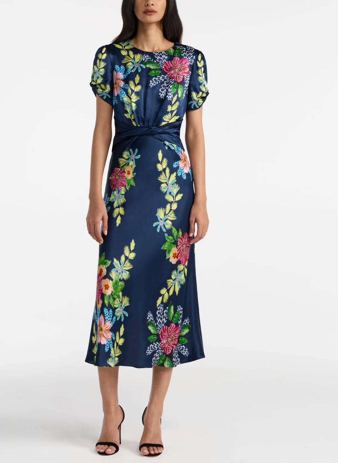 Gwen Dress in Hosta Trellis-Dresses-Saloni-Hosta Trellis-4-Mercantile Portland