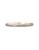 Gypsy Lux 4mm Sterling Silver, Yellow Gold Bezel Emerald Cut Diamond Bangle-Accessories-Rene Escobar-Mercantile Portland