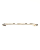 Gypsy Lux 4mm Sterling Silver, Yellow Gold Bezel Emerald Cut Diamond Bangle-Jewelry-Rene Escobar-Mercantile Portland