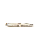 Gypsy Lux 4mm Sterling Silver, Yellow Gold Bezel Emerald Cut Diamond Bangle-Jewelry-Rene Escobar-Mercantile Portland