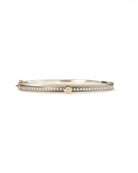 Gypsy Lux 4mm Sterling Silver Yellow Gold Bezel Round Cut Diamond Bangle-Jewelry-Rene Escobar-Mercantile Portland