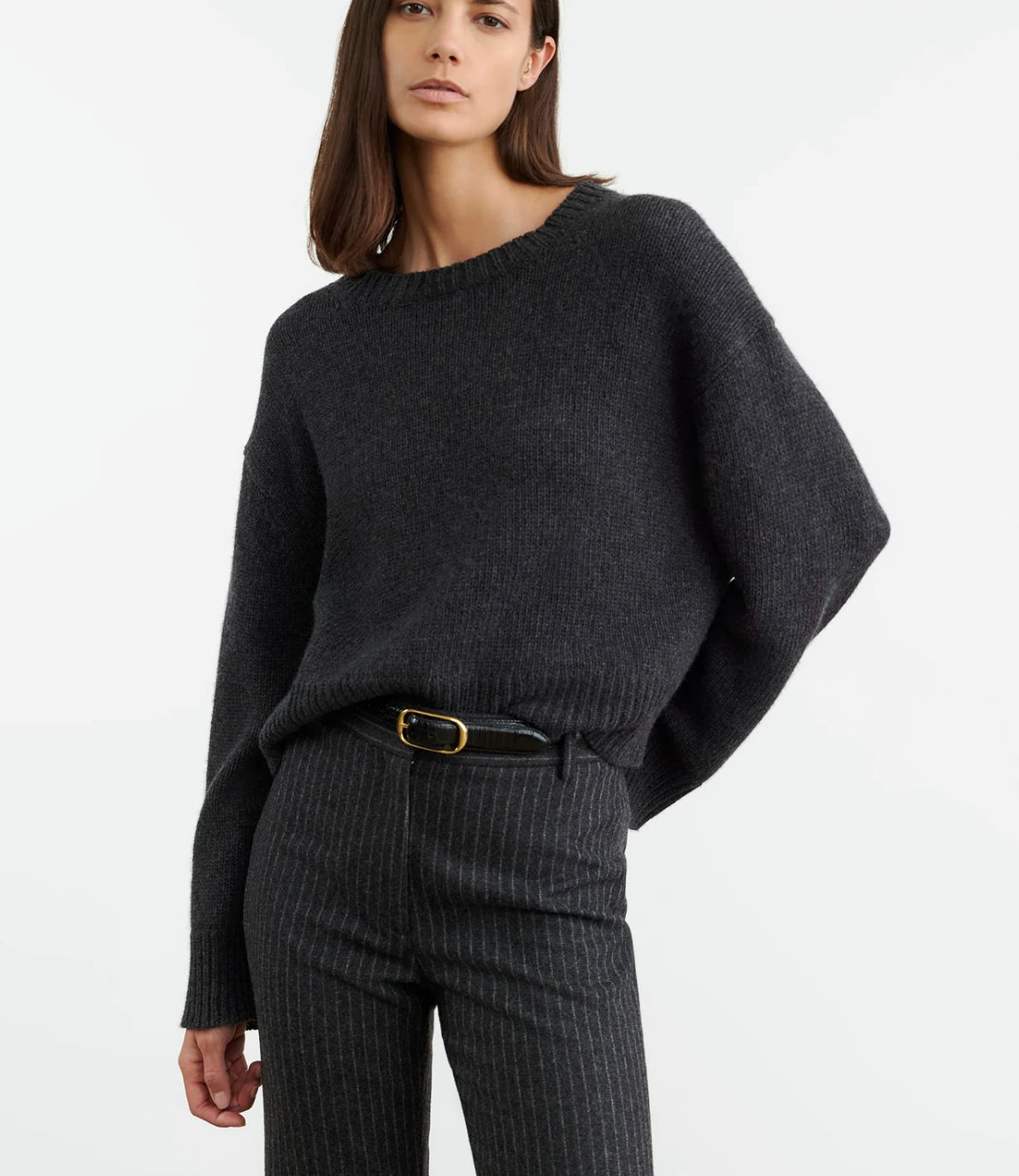 Haisley Sweater-Clothing-Nili Lotan-Dark Charcoal Melange-XS-Mercantile Portland